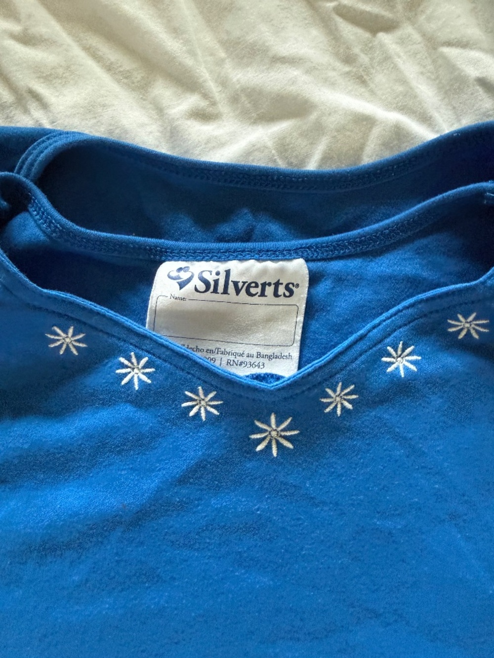 Light Blue Silverts Short Sleeved Blue Top